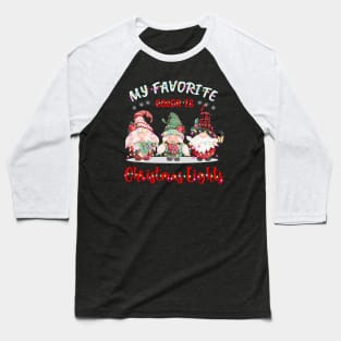 My Favorite Color is Christmas Lights Gnome Lover gift Baseball T-Shirt